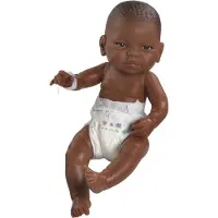 Paola Reina Poupée Bebitos, petit garçon à la peau foncée, 42 cm, avec couche - poupée jouet
