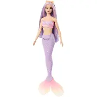 Barbie Poupée sirène avec haut en coquillage et nageoire turquoise