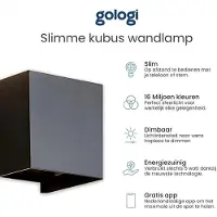 Gologi Smart Wall Lamp - Intérieur et extérieur - Eclairage vers le haut et vers le bas - Dimmable - Industriel - Lampe intelligente - Lampe d'extérieur - Etanche - Efficace sur le plan énergétique et