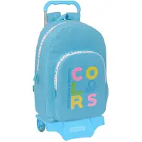 Safta 612451160 Benetton 19.30l 30x14x46 Cm Wheeled Backpack Bleu Enfants