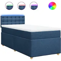 vidaXL Lit boxspring avec matelas bleu 100x200 cm Tissu