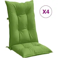 vidaXL Coussins de chaise à haut dossier 4 pcs. Melange Vert 120x50x7 cm Tissu