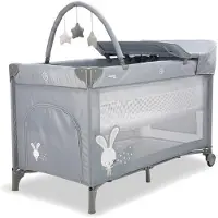 Asalvo Complete Bunny Travel Cot Argenté Enfants