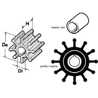 Finnord Mariner/mercury 2-4t 40/80hp 6 Blades Impeller Argenté 19.25 x 78.2 x 25.15 mm