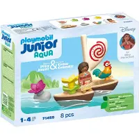 Playmobil Junior 71459 Vaiana et bateau à voile, Flotte dans l'eau, Jouet pour le bain, Disney, Dès 12 mois