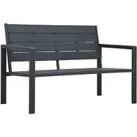 vidaXL Banc de jardin 120 cm HDPE gris aspect bois