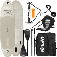 VirtuFit Supboard Cruiser 305 - Sand Beige - Stand Up Paddle Board - Supboard Inflatable - Pour débutants et experts - Avec siège de kayak, accessoires et sac de transport - Surface antidérapante -