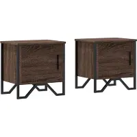 vidaXL Tables de chevet 2pcs chêne marron 40x30x40cm bois d'ingénierie
