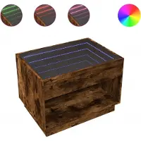 vidaXL Table basse avec Infinity-LED chêne fumé 70x50x50 cm
