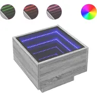 vidaXL Table de chevet avec LED infini sonoma gris 40x40x30 cm
