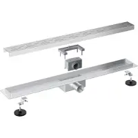 FortiFura Galeria Caniveau de douche 90cm avec grille et bride de sol en acier inoxydable SW679911/SW679918