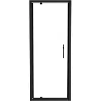 Linie Cadiz porte pivotante 80 cm x 190 cm verre transparent profil noir mat