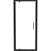Linie Cadiz porte pivotante 90 cm x 190 cm verre transparent profil noir mat