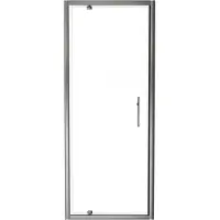 Linie Cadiz porte pivotante 80 cm x 190 cm verre transparent profil Brushed Chrome
