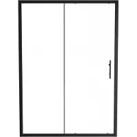 Linie Cadiz porte coulissante 140 cm x 190 cm verre transparent profil noir mat