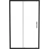 Linie Cadiz porte coulissante 120 cm x 190 cm verre transparent profil noir mat