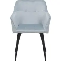 Beliani Lot de 2 chaises en velours gris avec pieds en métal noir salle à manger minimaliste moderne pour le salon