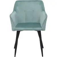 Beliani Lot de 2 chaises en velours vert avec pieds en métal noir salle à manger minimaliste moderne pour le salon