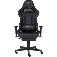 Beliani Fauteuil de jeu avec dossier réglable en hauteur noir design moderne