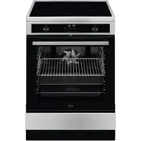 AEG CIB6490APM, Cuisinière indépendante, Noire, Rotative, Tactile, Avant / Avant supérieur, Verre, 1,5 m