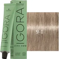 Schwarzkopf Professional Igora Zero Amm Coloration permanente 60 ml 9-1