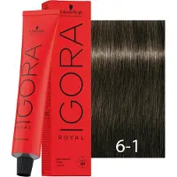 Schwarzkopf Professional IGORA Royal coloration cheveux teinte 6-1 Dark Blonde Cendré 60 ml