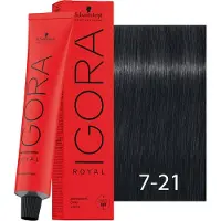 Schwarzkopf Professional IGORA Royal coloration cheveux teinte 7-21 Medium Blonde Ash Cendré 60 ml