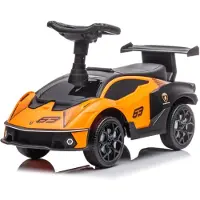 Vrooomy Voiture à pousser Lamborghini pour enfants (1 à 3 ans) – Sous licence officielle, avec klaxon, compartiment de rangement et protection anti-basculement – Voiture à pousser pour enfants – Orange