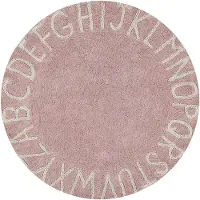 Lorena Canals - Tapis Lavable Rond ABC - 150 cm - Rose