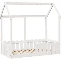 vidaXL Lit d'enfant Lit de maison Blanc 70x140 cm Pin massif