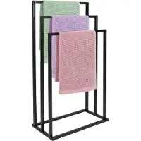 Springos Porte-serviettes - - 3 barres - Métal - Graphite - Design moderne minimaliste