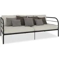 vidaXL Cadre de lit de repos sans matelas noir métal 90x200 cm