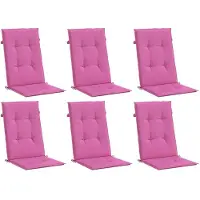 vidaXL Coussins de chaise à dossier haut lot de 6 rose tissu