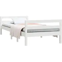 vidaXL Lit en pin massif sans matelas blanc 90x190 cm