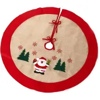 Heitmann Weihnachtsbaumrock / Weihnachtsbaumdecke - 105 x 105 cm Grau Rot, Weiß