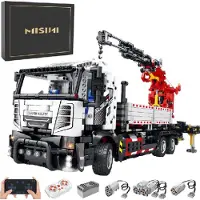 Brix 22011 Grue pour poids lourds, 2 328 pièces, télécommandé RC-Control, construction par emboîtement, modèle technique, camion
