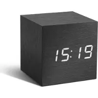 Gingko GK08W10 Click Clock Réveil Cube Noir LED Blanc