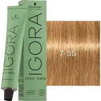Schwarzkopf Professional IGORA ZERO AMM coloration cheveux permanente sans ammoniaque teinte 7-55 60 ml