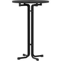 vidaXL Table de bar noire Ø 70 x 110 cm, aggloméré et acier