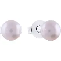 Lucardi Boucles d'oreilles argent / blanc perle