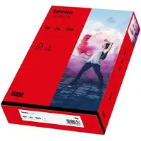 OVOL Papier couleur tecno Colors, format A4, 80 g/m², rouge vif, paquet de 500 feuilles