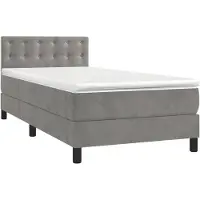 vidaXL Lit boxspring avec matelas gris clair 80x200 cm velours