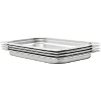 vidaXL Récipients Gastronorm 4 pcs GN 1/1 40 mm acier inoxydable