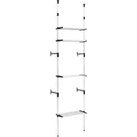 vidaXL Portemanteau télescopique avec étagères Aluminium