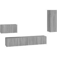 vidaXL Ensemble de 4 meubles TV Gris Sonoma Bois composite
