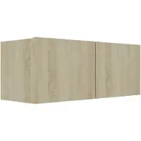 Möbelando Tablette TV "Pretzier" en panneau de particules en chêne Sonoma. Dimensions (L/H/P) 80x30x30 cm