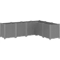 vidaXL Jardinière gris clair 160x120x53 cm polypropylène