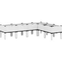 vidaXL Jardinière avec pieds blanc 160x120x42 cm PP