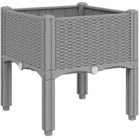 vidaXL Jardinière avec pieds gris clair 40x40x42 cm PP
