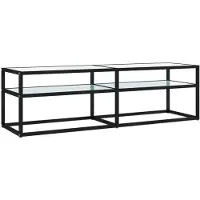 vidaXL Armoire TV blanc aspect marbre 140x40x40,5 cm verre trempé